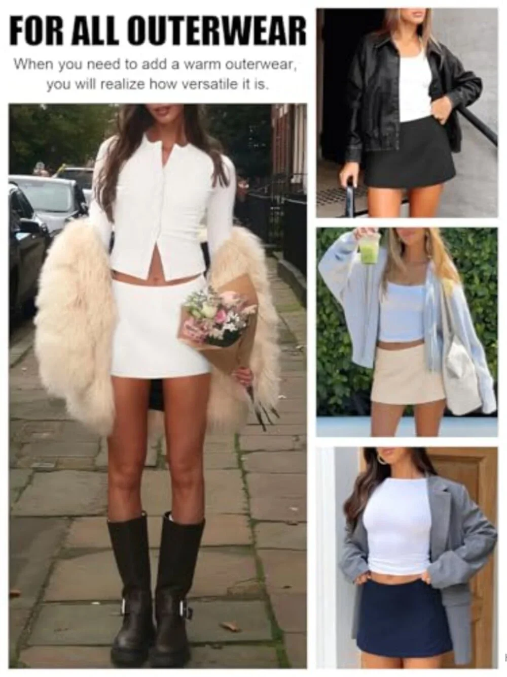 Women's Skort with Built-In Shorts Low Rise A-Line Mini Skirt Stretch